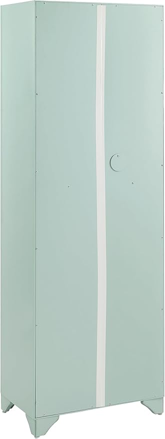 Crosley Furniture Tara Pantry Storage Cabinet with Shelves, Kitchen, Dining, or Laundry Room, Distressed Seafoam Blue