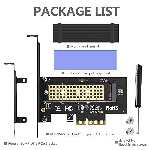 M.2 NVME to PCIe 4.0 x4 Adapter with Aluminum Heatsink Solution