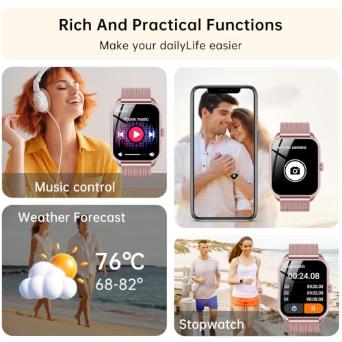 Smart Watches for Women, 1.83" HD Fitness Tracker (Answer/Make Calls), IP68 Waterproof, 120+ Sport Modes with Heart Rate and Sleep Monitor, Fitness Watch for iPhone/Android