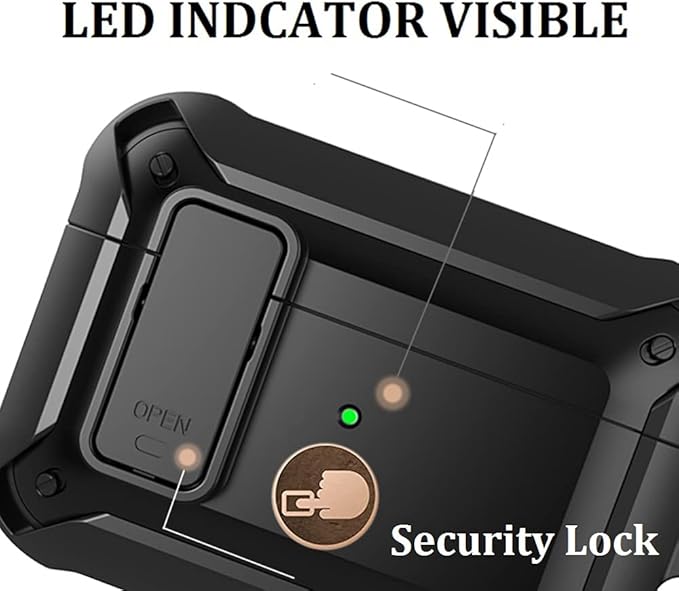 for Airpods Pro 2/1 Gen Case Cover with Lock (2019/2022/2023), Rugged Locking Case for Airpod Pro 2nd/1st Generation Shockproof Armor Protective Skin for Apple iPod Pro - Black