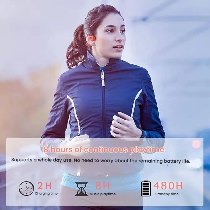 Bone Conduction Headphones Bluetooth5.0 Wireless Headset Open Ear SweatProof Sports Headphones for Workouts Running Walking Cycling Fitness Fishing Yoga-Yellow