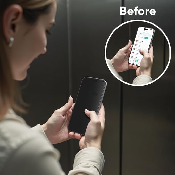 FLOLAB NanoArmour ONETIME PRO for iPhone 16 Pro Max Privacy Screen Protector, Anti-Reflective, 3D Edge-to-Edge, Anti-Spy Tempered Glass, Reinforced Edges, Durable, Smooth, Easy Install, Dust-Free