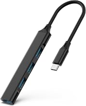 Mac USB C Adapter - Type C USB Adapter Hub with 4 Ports: 1 USB 3.0 + 3 USB 2.0, Ultra-Slim Aluminum Design, 5Gbps Transfer, Adapter for Mac USB C, Type C USB Hub (Black) - Image 1