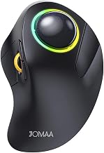 JOMAA Wireless Bluetooth Computer Trackball Mouse with RGB Backlight,Finger Control, 3 Device Switch, Silent Rechargeable Ergonomic Drawing Office Mouse for Laptop, Desktop Computer, Tablet Phone - Image 1