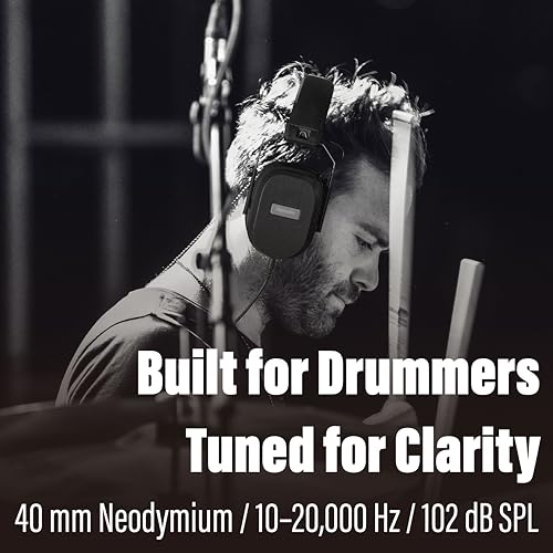 Superlux HD667 Drummer Isolation Headphones, 40mm Drivers, Volume Control