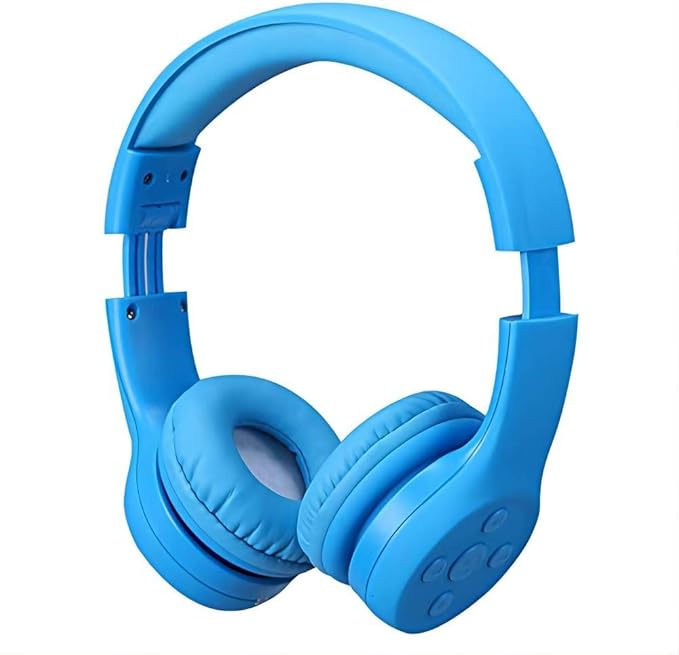Headphones for Toddlers Bluetooth, Wireless Headphone for Toddler Baby Kids with Sharing Port, Kids Headphones with Mic for Boys Girls Travel pad Amazon fire Cellphone (Blue 2)