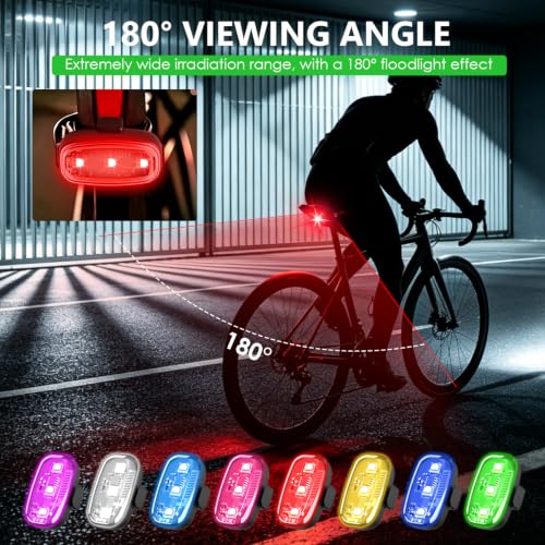 8Pcs Wireless Led Lights for Car, 8 Colors 10 Kind of Lighting Effects USB Rechargeable Anti-Collision Wireless Led Strobe Lights, High Brightness Wireless Led Lights for Bike, Drone, Motorcycle