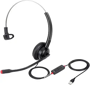 USB Headset with Microphone for PC Laptop Computer Headphone Noise Cancelling Mic for Home Office Online Class Teams Zoom