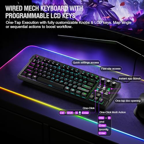 VSD K1 Pro 87‑Key Macro Mechanical Keyboard with Integrated Streaming Deck