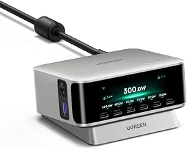 UGREEN Nexode Pro 300W Charging Station with Smart Display, 8-Port Charger - Image 1