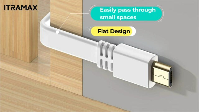 Itramax Flat USB A to Micro USB Power Extension Cable 30FT/9M 2Pack,White