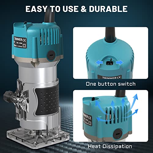 TwoWin Router Tool, 110V 800W Compact Palm Wood Router Tool for Woodworking