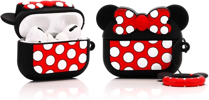 (4Pack) Case for AirPods Pro 2nd/1st Generation (2022/2019) with Carabiner, XMBYGY Cute Skin Design Silicone Cartoon Charging Case Protective Covers for Boys Girls (MK+MN+MrQ+Monster)