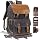 Padwa Lifestyle Gray Black Camera Backpack - Weather Resistant Waxed Memory Canvas Large Camera Bag, Multi DSLR Camera Backpacks for Photographers with 16” Laptop & Lens Compartment,Tripod Holder
