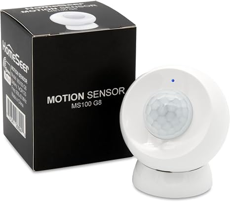 HomeSeer Smart Motion Sensor (MS100 G8), 800 Series Mesh & Long Range Z-Wave Technology, Compatible with HomeSeer, Home Assistant, Hubitat (1-Pack)