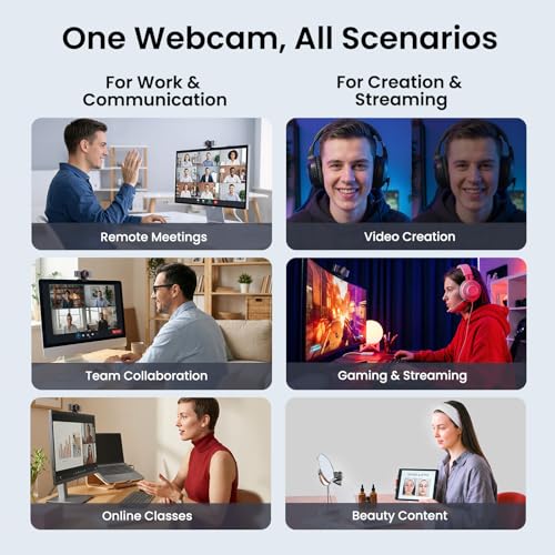 EMEET C960 Ultra 4K Webcam for Mac & PC, 1/1.5" Large Sensor, Metal Body