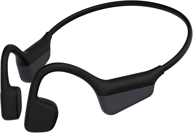 Bone Conduction Headphones, Open Ear Headphones Wireless Bluetooth, 15H Playtime, Dual Stereo Bass Technology, 27g Lightweight Wear, Call Noise Cancellation, IPX6 Waterpoof for Commuting, Walking