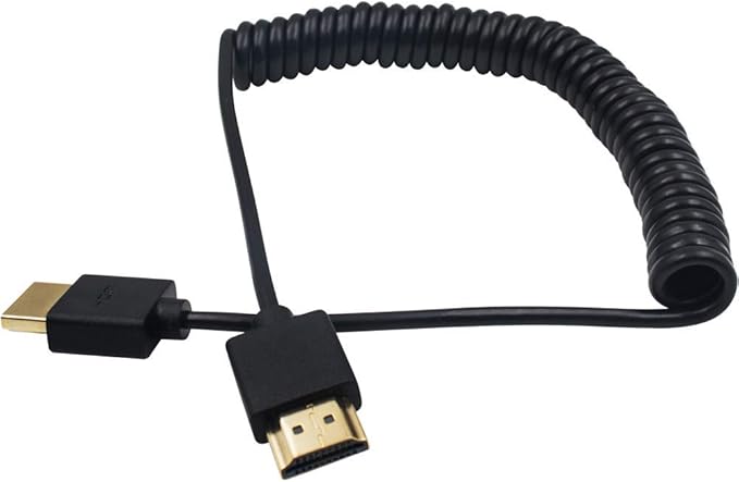 Duttek 4K Coiled HDMI Cable 6FT/1.8M, HDMI Male to Male Extender Cable for 3D and 4K Ultra HD TV Stick