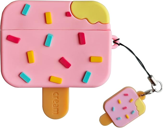 Compatible with Airpods Pro 2nd Generation Case 2022, Cute AirPods Pro 2 Case Cartoon, Kawaii Soft Silicone Protective Cover for Apple New Airpods Pro2 for Men Women (Ice Cream)