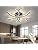 Modern LED Flush Mount Ceiling Light - 12 Lights Dimmable Close-to-Ceiling Fixture with Remote Control, 144W 3000K-6500K Adjustable Color Temperature (Black)