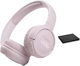 JBL Tune 510BT: Wireless Bluetooth On-Ear Headphones with Purebass Sound - with Cleaning Cloth (Rose, Standard), JBLT510BT-Black-Cloth - Image 1