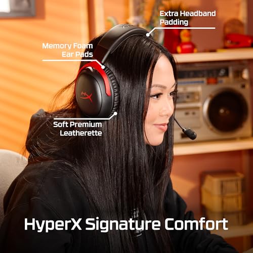HyperX Cloud III S – Wireless Gaming Headset for Multi-Platform, 2.4GHz, Bluetooth, Battery Life up to 120 Hours 2.4GHz / 200 Hours Bluetooth, 53mm Angled Drivers, Detachable Mic – Black
