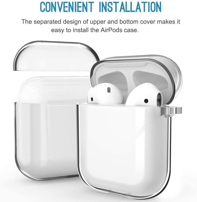 Valkit Compatible AirPod Case Cover, Clear Airpods Case with Keychain Soft TPU Protective Cover Shockproof Case for Girls Women Men Compatible with Apple AirPods Charging Case 2 & 1 - Transparent