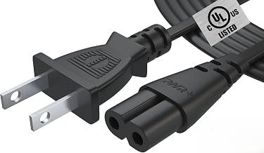 Tv Power Cord 12Ft Cable for Samsung LG TCL Sony: Apple Tv Insignia Sharp Toshiba JVC Hisense 4k 8k UHD Crystal Tizen Smart Roku Google Quantum Panasonic HDR LED QLED 2 Prong UL Listed (Black)