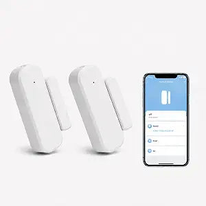 Loopo WiFi Door Window Sensor, Smart Contact Sensor with App Alerts, Compatible with Alexa & Google Assistant, Tuya Smart Life App Door Open Detector, 2.4GHz WiFi Only, No Hub Required, , 2 Pack