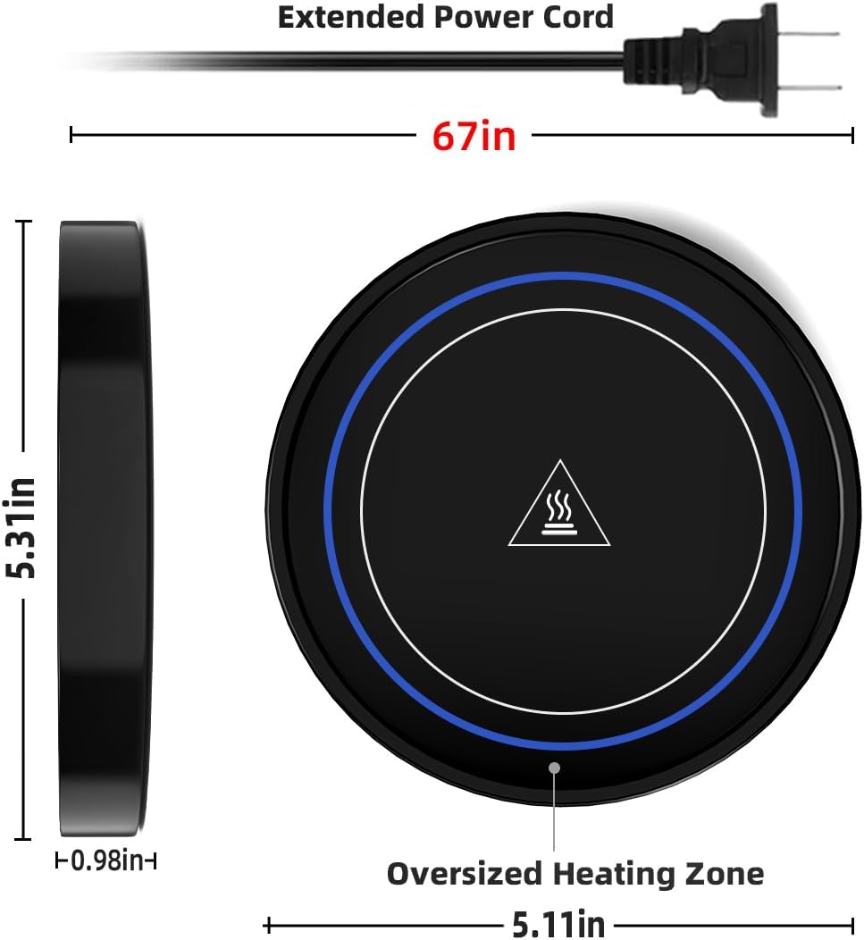 Smart Mug Warmer — Auto On/Off Gravity Switch, 131°F, Blue LED