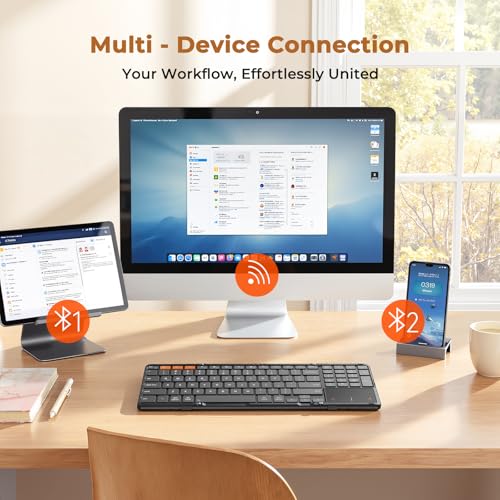 MEETION Foldable Keyboard with Touchpad, Bluetooth Keyboard, Numeric Keypad
