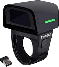 ScanAvenger 1D 2D QR Ring Bluetooth Barcode Scanner – Wearable Mini Wireless Finger Reader, USB & 2.4GHz, Compatible with iOS, Android, Windows, for Warehouse, Store & Inventory Use