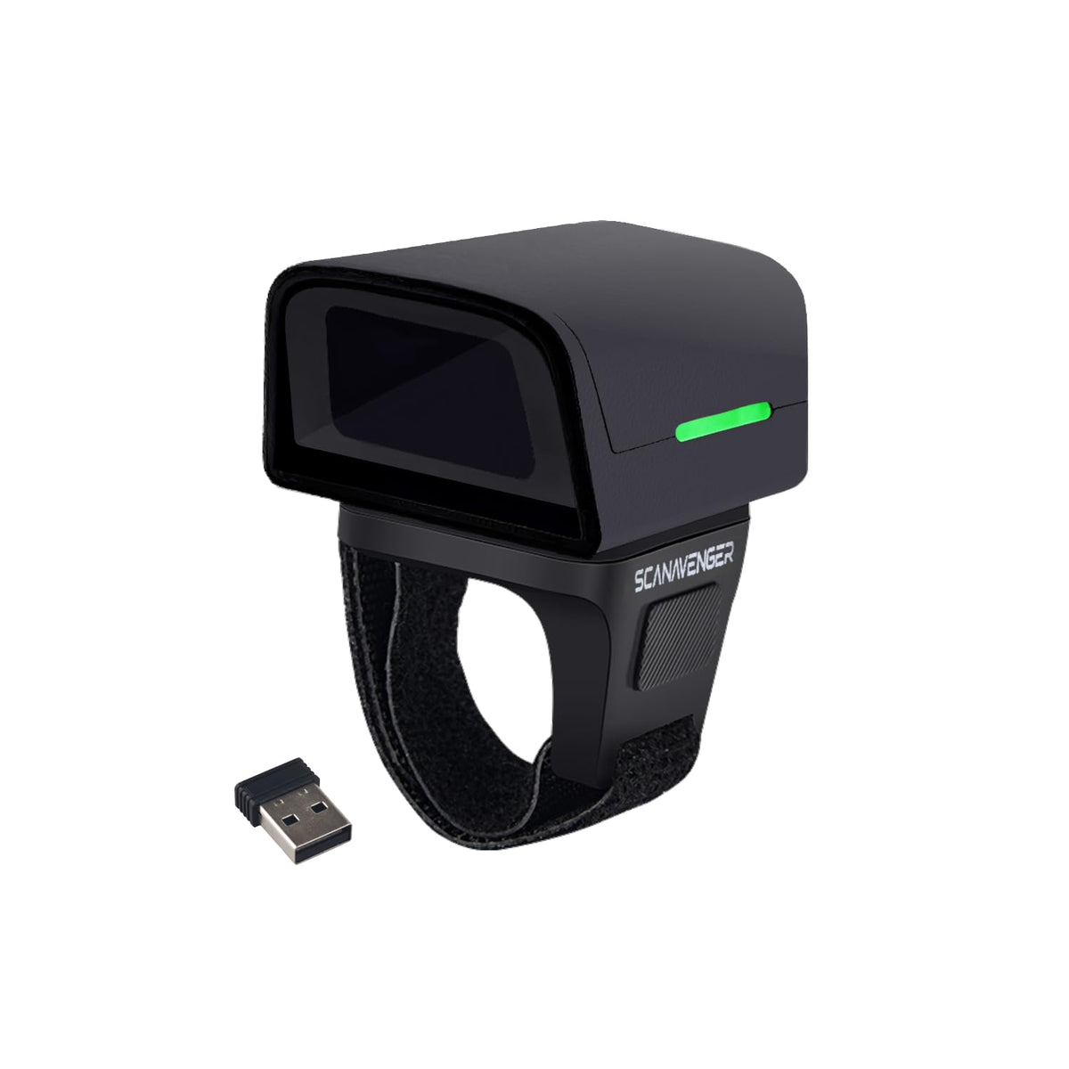 ScanAvenger 1D 2D QR Ring Bluetooth Barcode Scanner – Wearable Mini Wireless Finger Reader, USB & 2.4GHz, Compatible with iOS, Android, Windows, for Warehouse, Store & Inventory Use