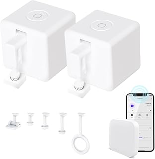 MOES Smart Fingerbot 2packs with Tuya Bluetooth Hub and Accessory kit, Smart Switch Button Pusher Adds Finger Touch Control, Compatible with Alexa, Google Home, Timing and Remote Control Finger Bot - Image 1