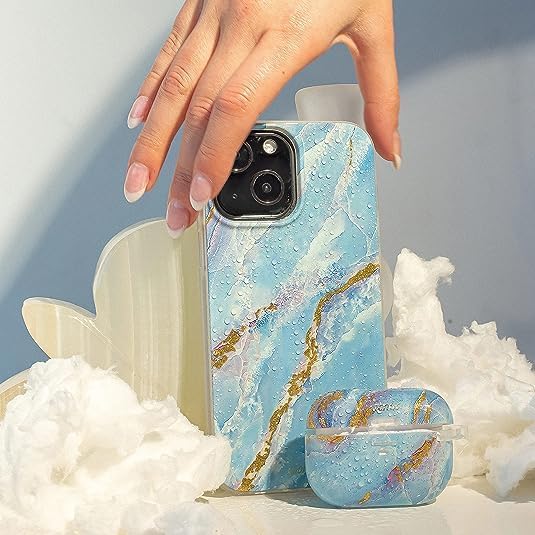 Sonix Case for iPhone 15 Plus, iPhone 14 Plus | Compatible with MagSafe | 10ft Drop Tested | Ice Blue Marble