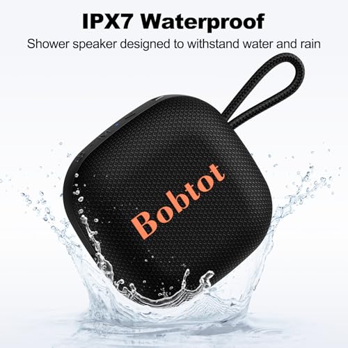 Bobtot Portable Bluetooth Speaker, IPX7 Waterproof, TWS Pairing, Black