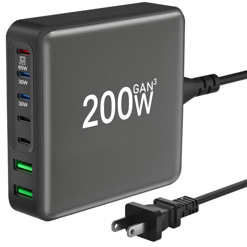 200W USB C Charger, 7-Port Desktop USB C Charging St | Charging & Powe - Image 1