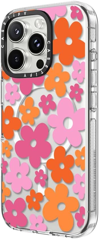CASETiFY Clear iPhone 16 Pro Case [Not Yellowing / 6.6 ft. 3X Military Grade Drop Protection/Compatible with Magsafe] - Abstract Florals - Clear