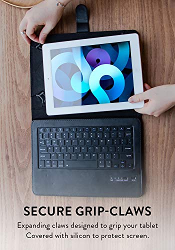 COOPER Infinite Executive Universal Tablet Keyboard Case for 7, 7.9, 8 inch | Tablet Case with Keyboard & 2-in-1 Leather Folio Cover | Bluetooth, Wireless, Hotkeys | Android, Windows, iPadOS (Black)