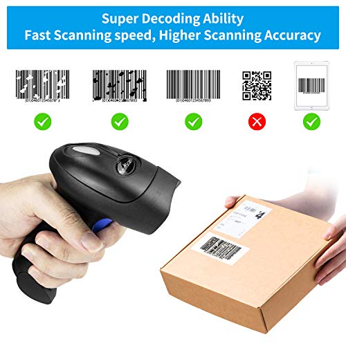 NetumScan Handheld USB 1D Barcode Scanner with Stand, Wired CCD for POS