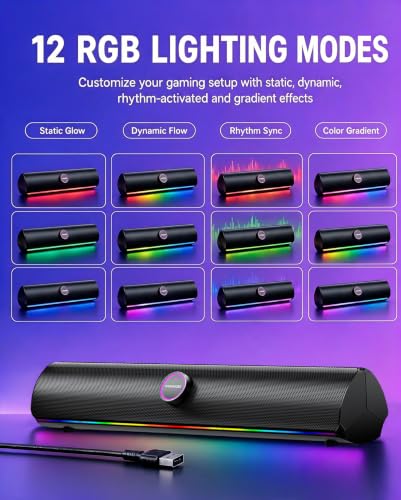 Computer Speakers for Desktop PC, USB Speakers for Gaming, Music