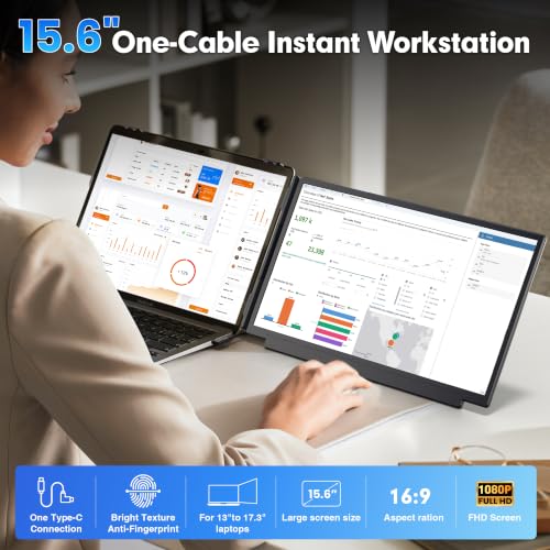 15.6" Laptop Screen Extender, FHD 1080 IPS Detachabl | Computer Access - Image 3