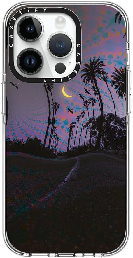 CASETiFY Clear iPhone 14 Pro Case [Not Yellowing / 6.6 ft. 3X Military Grade Drop Protection/Compatible with Magsafe] - Palm Vibes - Clear