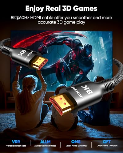 Highwings Long HDMI Cable 30FT, 8K 4K HDMI 2.1 Cord Ultra High Speed 48Gbps - Image 6