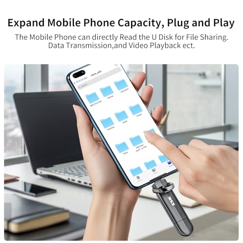SSK 128GB External SSD Drive up to 550MB/s Dual USB C+A 3. 2 Thumb Drive