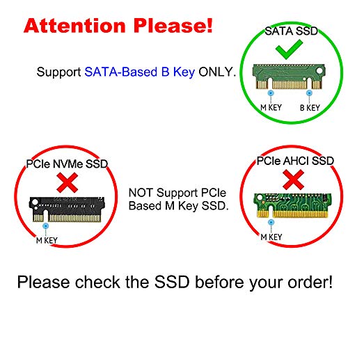 M.2 to 2.5 inch SATA Enclosure Adapter,M.2 (NGFF) SSD to SATA III Hard Drive Enclosure,B and M Key SATA Converter to SATA 3.0 Card,Support 2230 2242 2260 2280 Hard Drive with 7mm Case