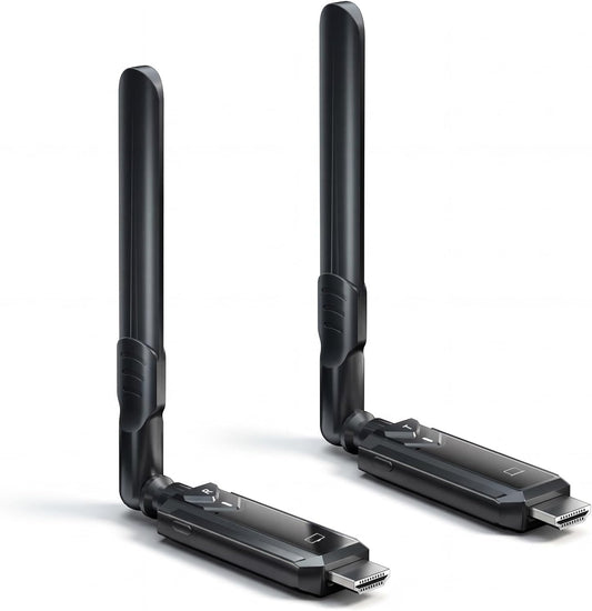 PWAYTEK Wireless HDMI Transmitter and Receiver Kit, 5GHz Long Range 1148ft (350m), Plug & Play 1080P Full HD,TX+RX (Expandable to 6 Screens), Compatible with Laptop/Camera/Projector/HDTV Black