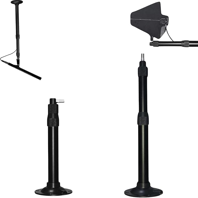 2 pcs Wall Mount for Shuer UA874 PA805 Wireless Antenna Paddle Install, Mic Hanger Stand for Sdudio, Conference, Aluminum (Black, Small)