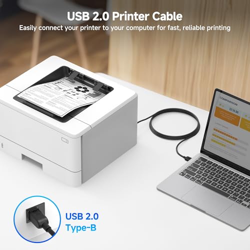 Cable Matters Long 3-Pack USB Printer Cable, USB A to B Cable, 15ft, Black - Image 3