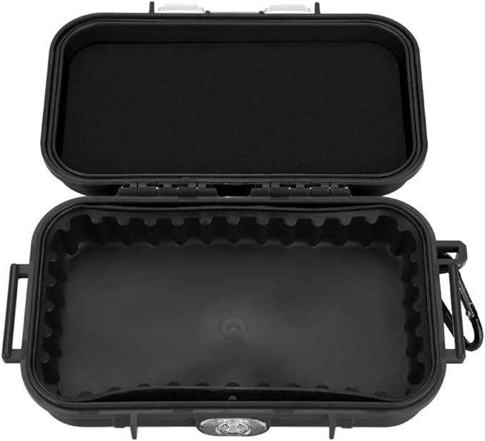 Small Waterproof Boxes of Plastic Case Shockproof Airtight Container Case Portable Airtight Carry Box Black Dry